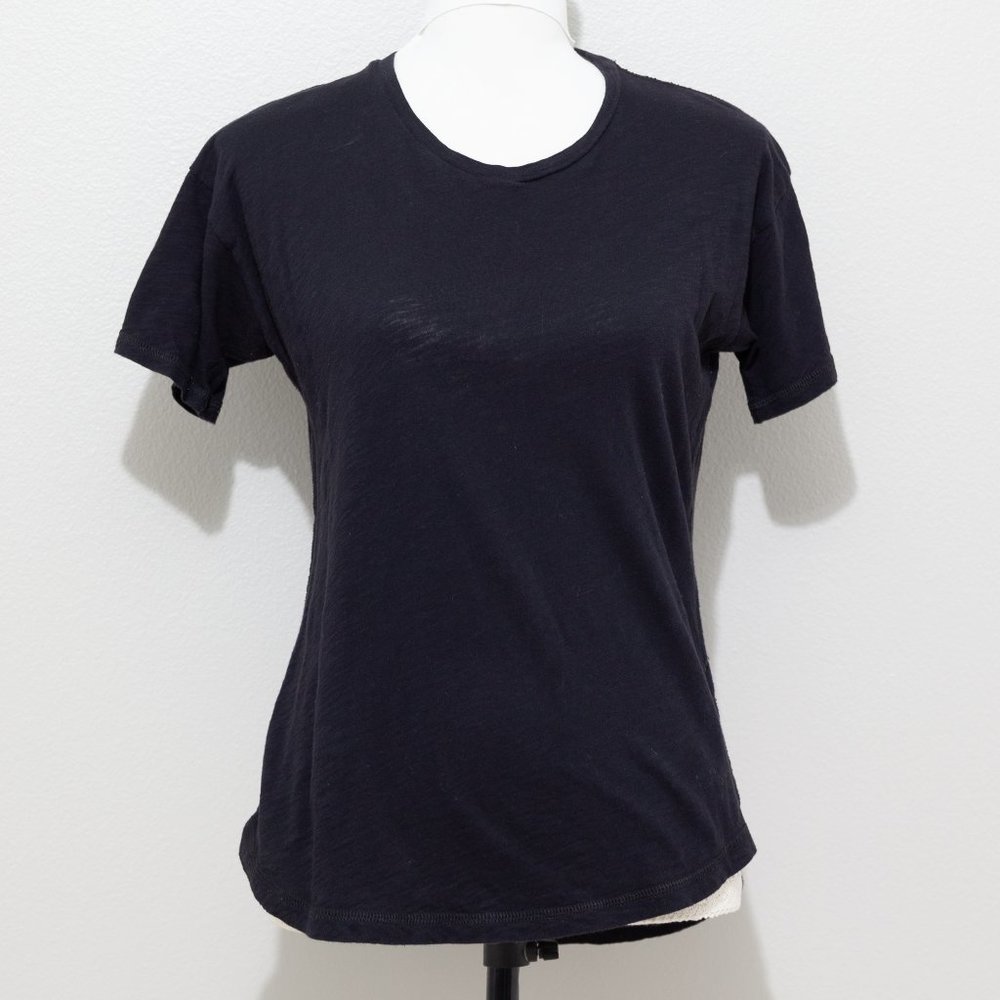 Madewell Women's Classic Black Burn out Crewneck Short Sleeved Tee Shirt Size S